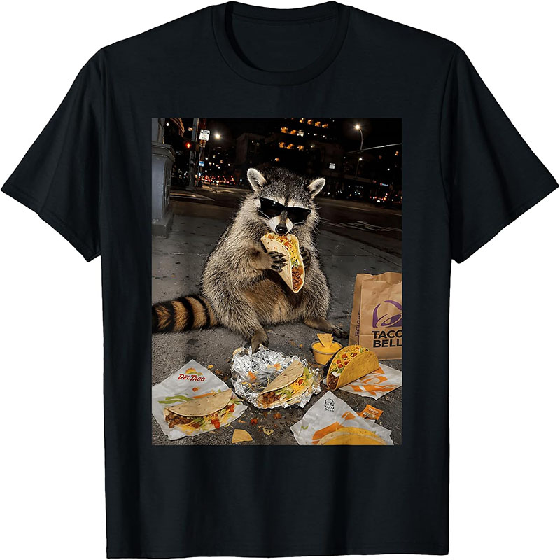Raccoon Wearing Sunglasses Eat - Fashion Street Night 评论和价格
