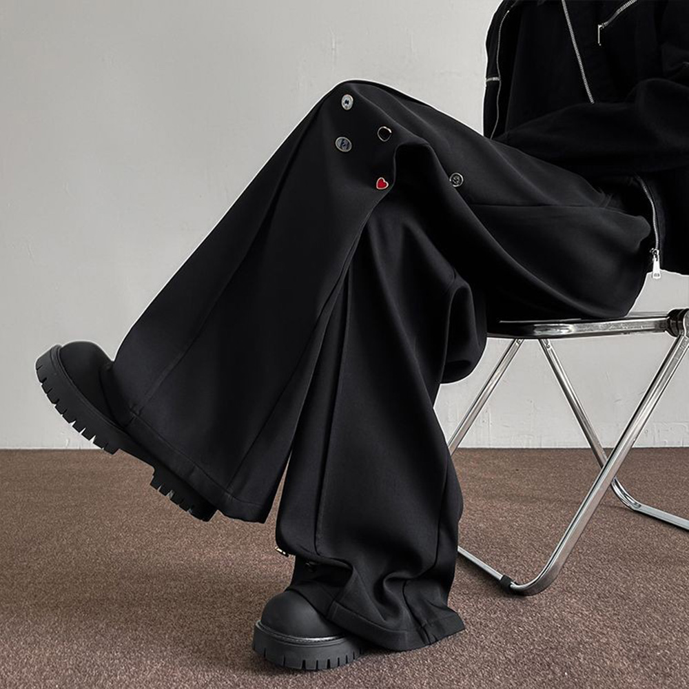 Mens Trousers Button Decoratio - Street Fashion Men 2025 评论和价格